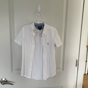 polo ralph lauren white button up short sleeves